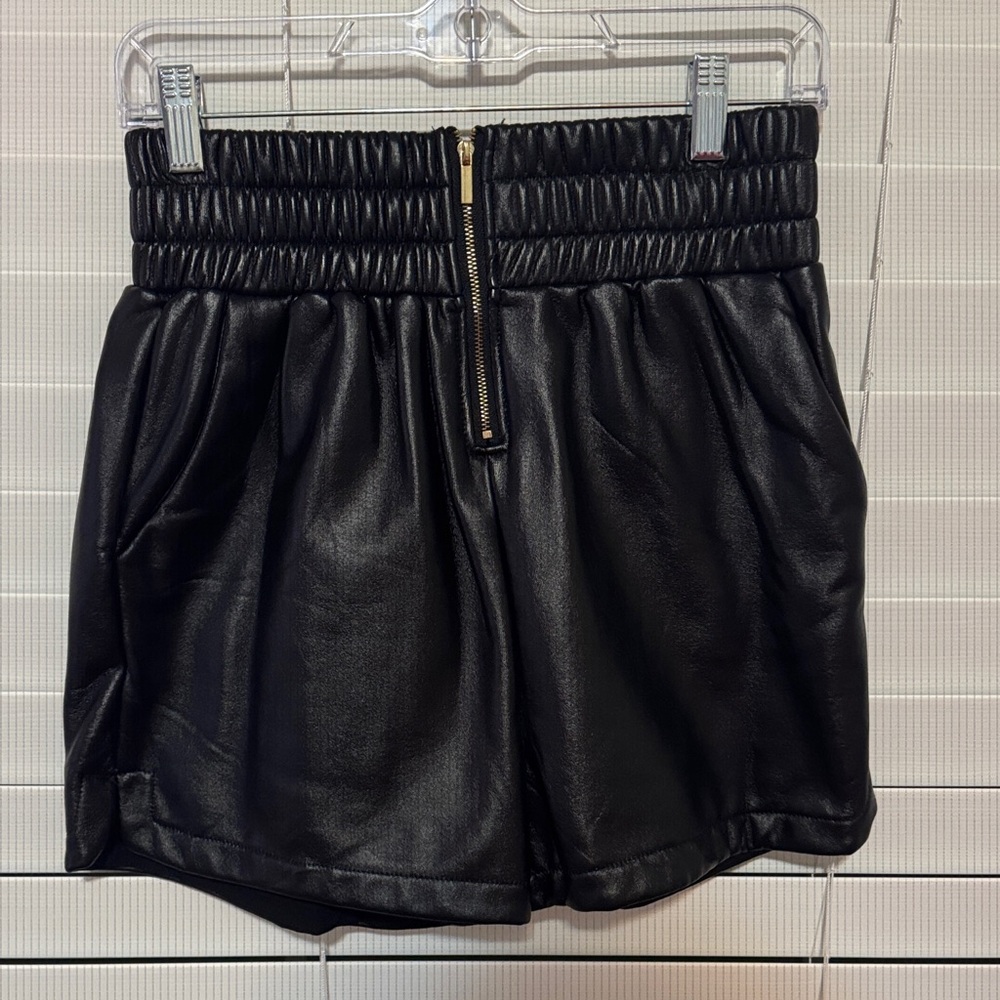 Time After Time faux leather shorts